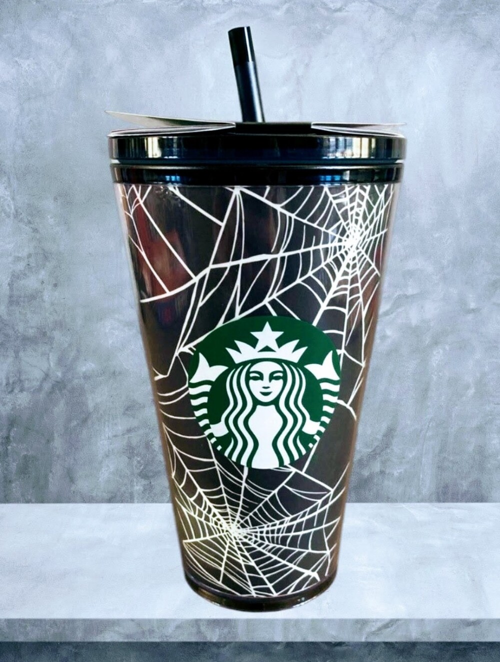NWOT Starbucks Halloween 2021 Glow in the Dark Spider Web Tumbler